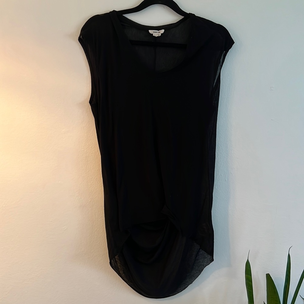 Helmet Lang muscle tee with draped back and asymmetrical hem line size M - cool!